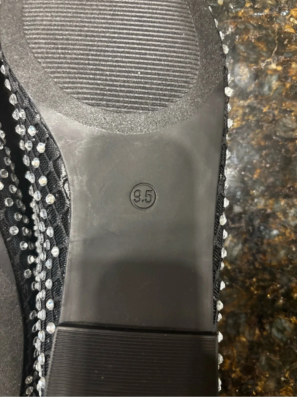 Steve Madden Black Studded Ballet Flat with Silver Accents NWOT